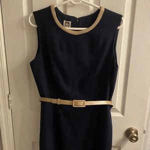 Anne Klein Dress Navy and Beige
